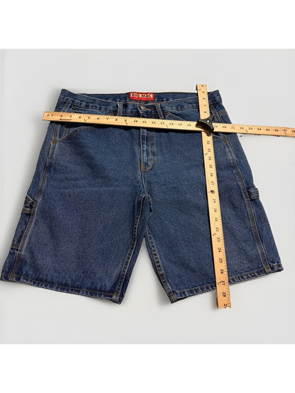 Big Mac Workwear Shorts Mens 36 Blue Denim Classic Chore Jorts 5 Pocket Casual